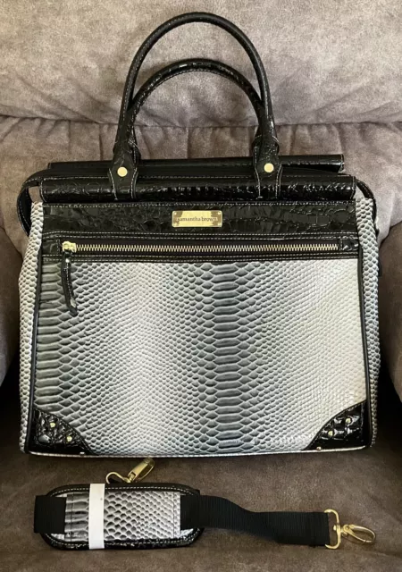 Samantha Brown Dowel Travel Bag Tote Silver/Black