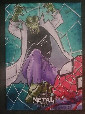 2021 Skybox Marvel Metal Universe Spider-Man - Lizard 1 of 1 Sketch Card 