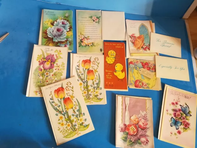 A Lot Of Vintage Unused Get Well Postcards With Envelopes.check Photos.