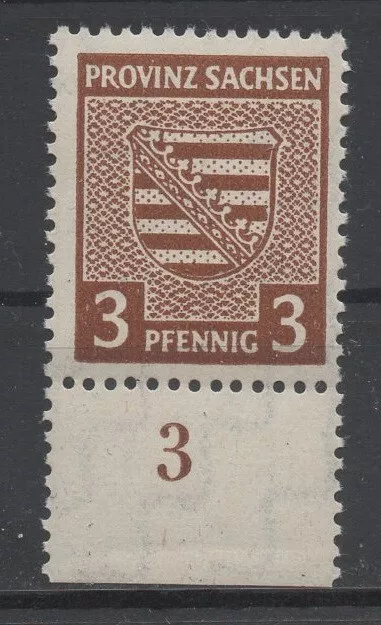 SBZ-Provinz Sachsen 74X  UR mit Köhne Plf. f93 (Provinzwappen) postfrisch