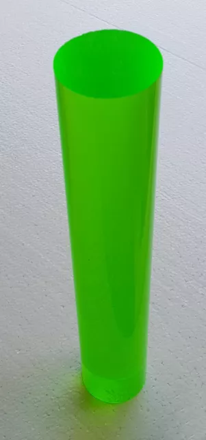 2” Diameter Clear Fluorescent Green Acrylic Plexiglass Rod 12” Inch (11 7/8")