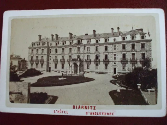 photo cdv vers 1880 Biarritz l'hotel d'angleterre