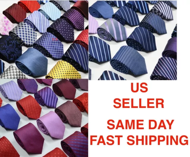 Men's Solid Color Ready Knot Pre Tied Formal Zipper Tie Neck Wear USA SELLER