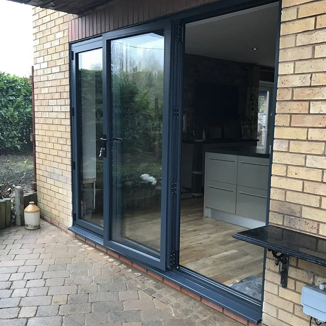 ALUMINIUM BIFOLD DOORS inc Glass in Anthracite Grey or White 3m Wide