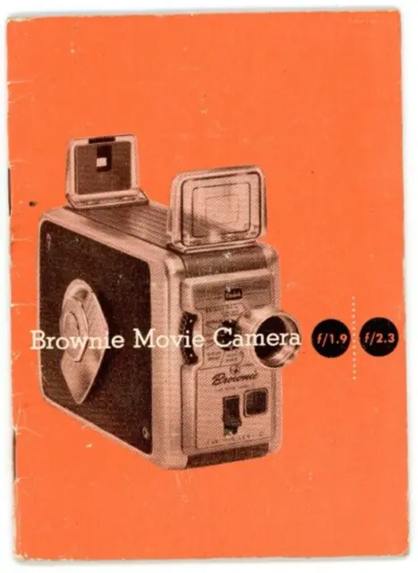 Folleto manual vintage Kodak Brownie 8 mm para cámara de cine