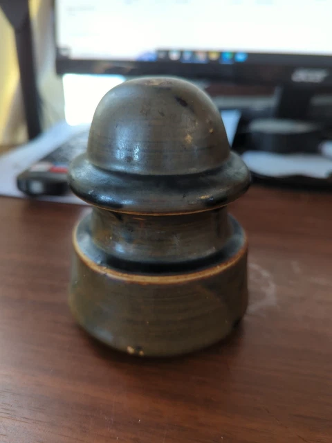 Vintage Ceramic unmarked Electric Porcelain Insulator dome Top unusual colors