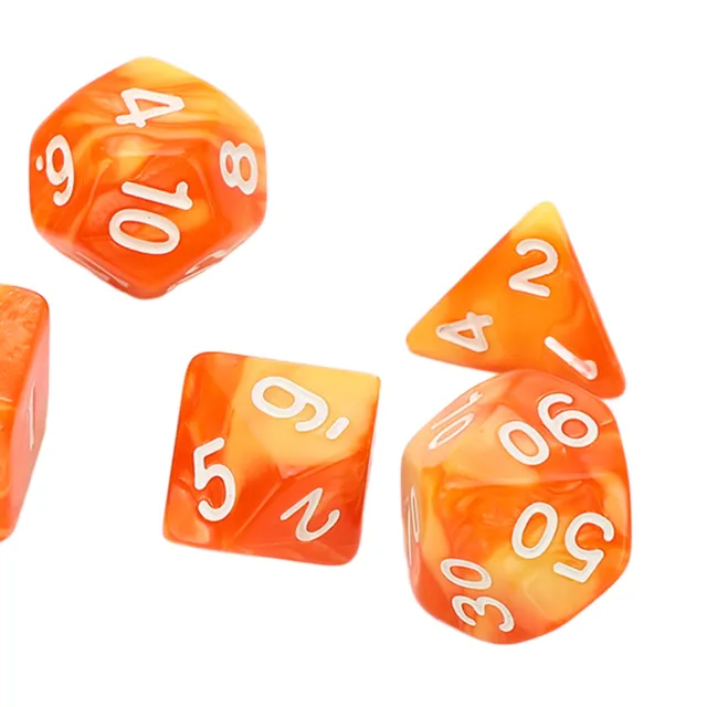 (Orange) Large Number Of Polyhedral Dice Polyhedral Dice Plastic 4 Set