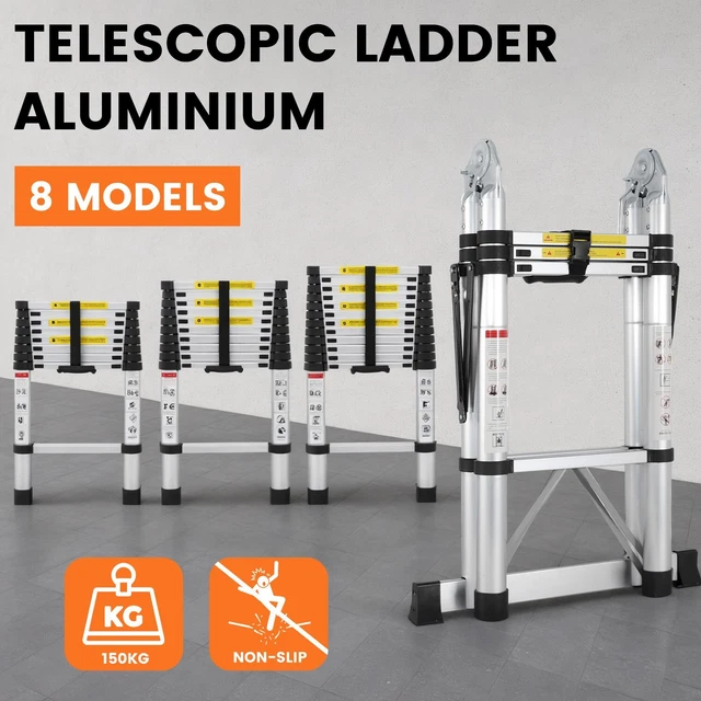 2M-5M TELESCOPIC FOLDING Ladder Aluminium Ladders Extendable Steps ...