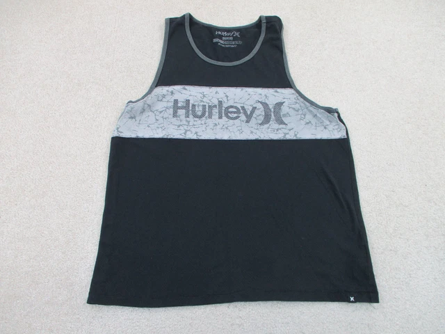 Hurley Shirt Adult Small Black Gray Skateboarder Skater Outdoor Tank Top Men A9*