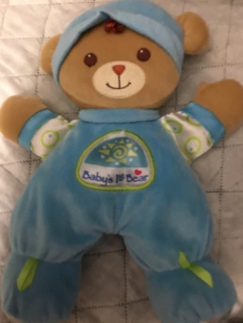 Fisher Price My 1st Bear Rattle Plush 10" 2008 Blue Stuffed Animal Toy