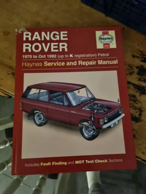 Haynes Owners Workshop Manual  Range Rover 1970 to Oct 1992 (up to K reg) Petrol
