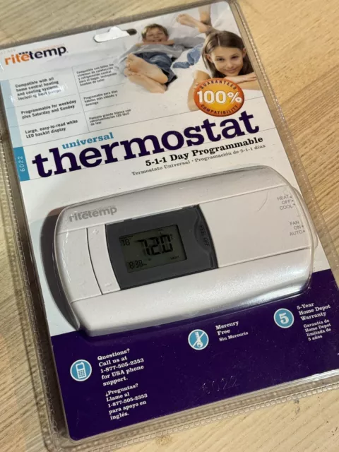Ritetemp Universal Thermostat Programmable Model 6022