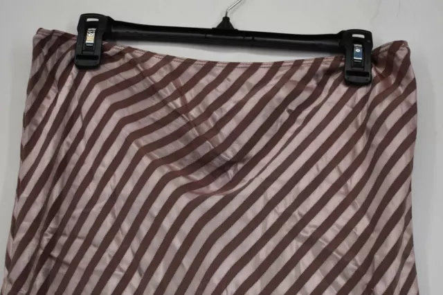 Topshop Womens Stripe Satin Bias Midi Skirt Stylish Rosy Diagonal Light Pink 14 3