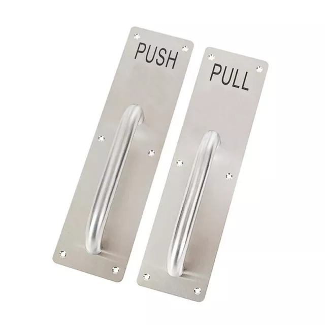 Stainless Steel Handle D Pull Push Plate Office Hotel Fire Sliding Door Handle 3