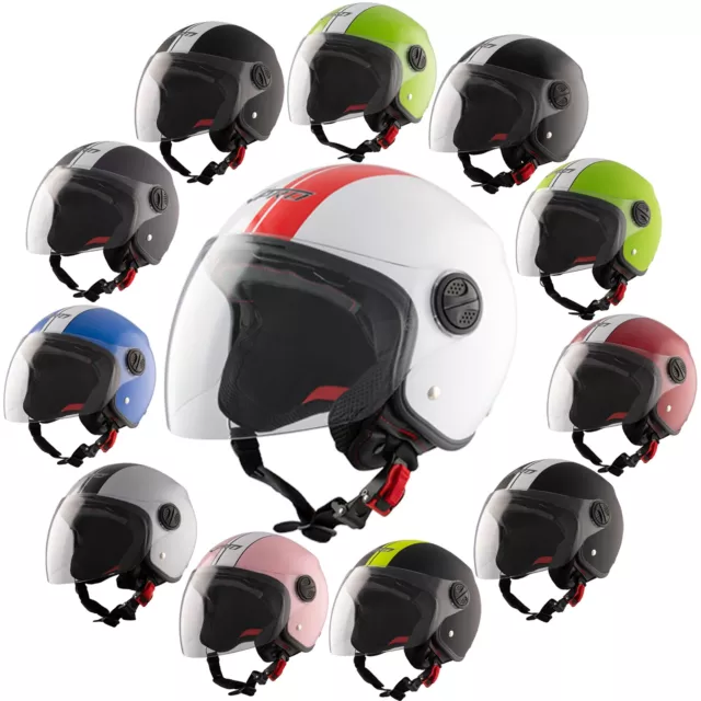 Casque Jet Moto Scooter Quad ECE Approuvé Pare-Soleil Double Visière Sonicmoto