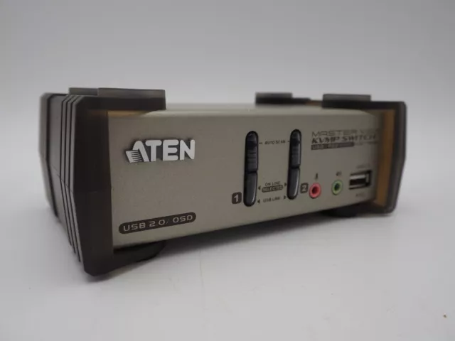 ATEN MasterView (CS1732B) 2-Ports External KVM / audio/USB switch NO PWR ADAPTER