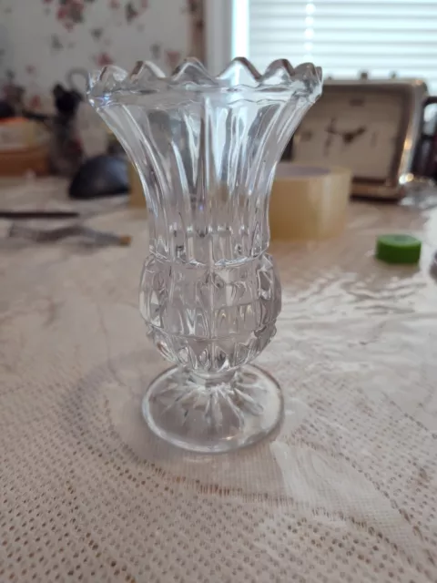 4 1/4" 24% Lead Crystal Vase Made in Yugoslavia--Crystal Clear Industries