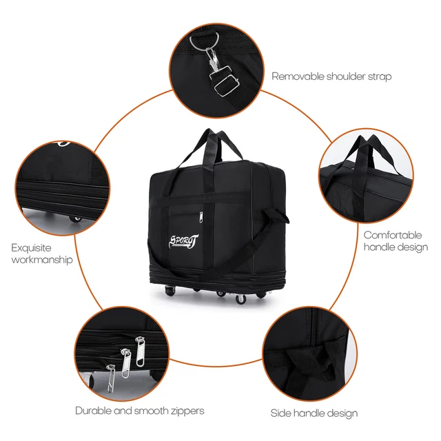 32" 42" 3-layer Expandable Rolling Wheeled Duffle Bag Luggage Spinner Suitcase 9