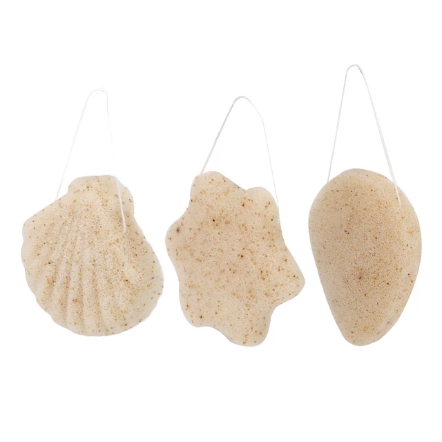3x Esponja Facial Exfoliante en Polvo de Nogal Limpieza Suave de la Piel SG5