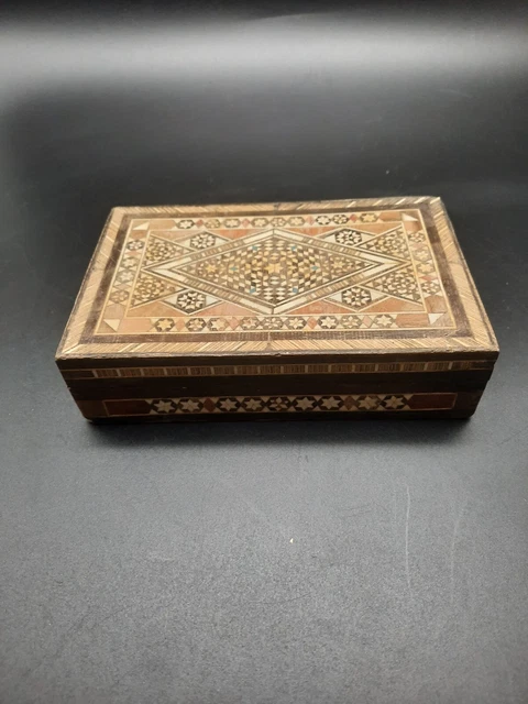 Boîte à Bijoux Vintage En Marqueterie Bois Et Nacre - Syrie - Ancienne - Modèle #B678 - Occasion