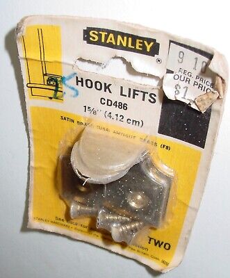 2 Vintage Stanley Window Sash Hook Lifts Drawer Pulls Hardware CD486 USA NOS