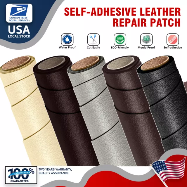 LEATHER REPAIR KIT Self-Adhesive Patch Stick on Sofa Clothing Car Seat ...