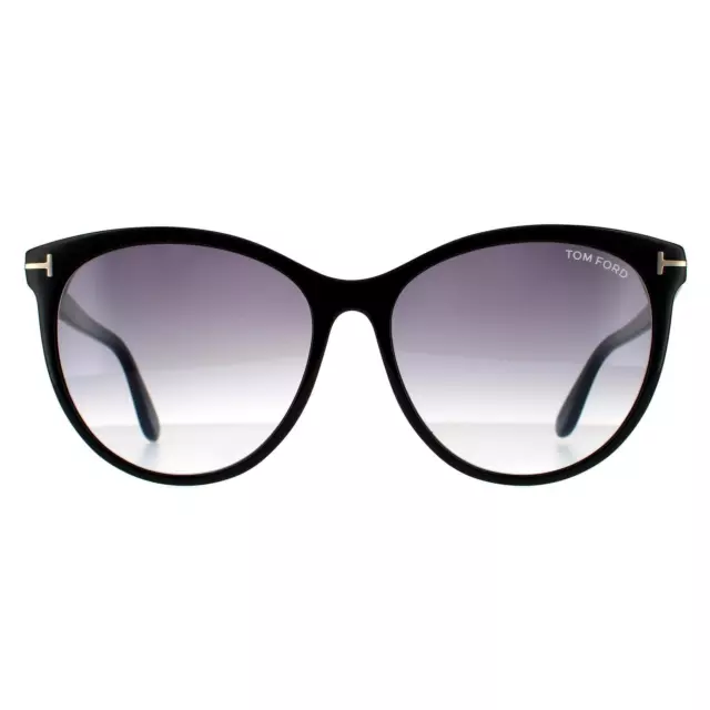 Tom Ford Lunettes de Soleil Maxim FT0787 01B Noir Brillant Gris Fumée Pente