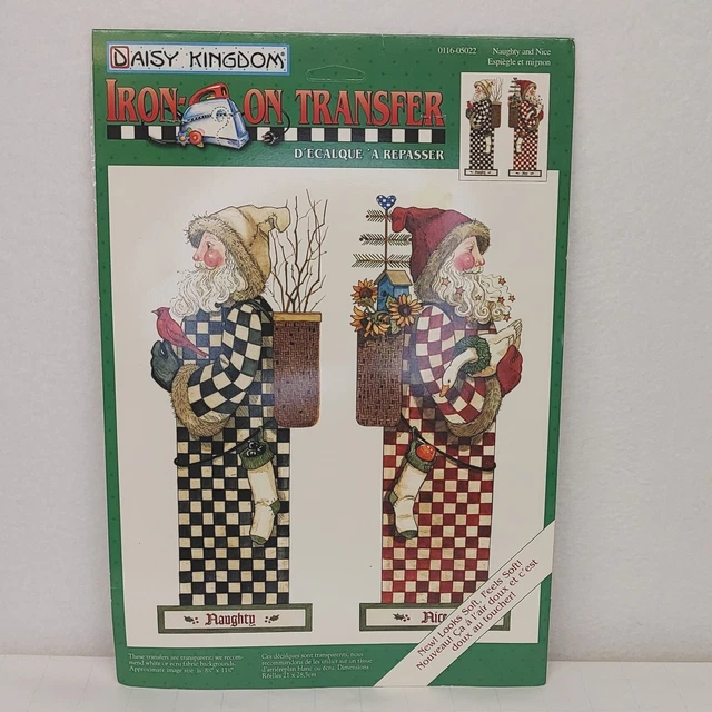 Daisy Kingdom Iron-On Transfer Christmas 1996 0116-05022 Santa Naughty and Nice