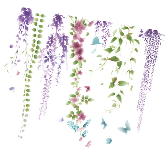 Stickers Muraux Plantes Vertes BESTYASH - Autocollants Décoratifs PVC Pour Chambre, Bureau, Salon - Facile à Poser, Sans Outils