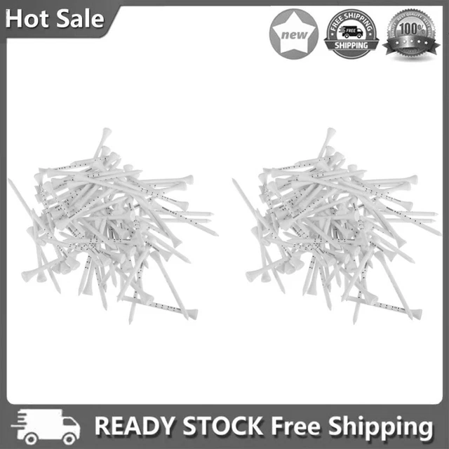 80pcs 83mm Wooden Professional Golf Tees System White Striped Digital Scale