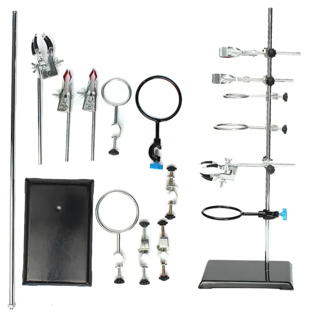 Laboratory Support Stand Holder Set with Clips For Holding Flask Condenser Pipe
