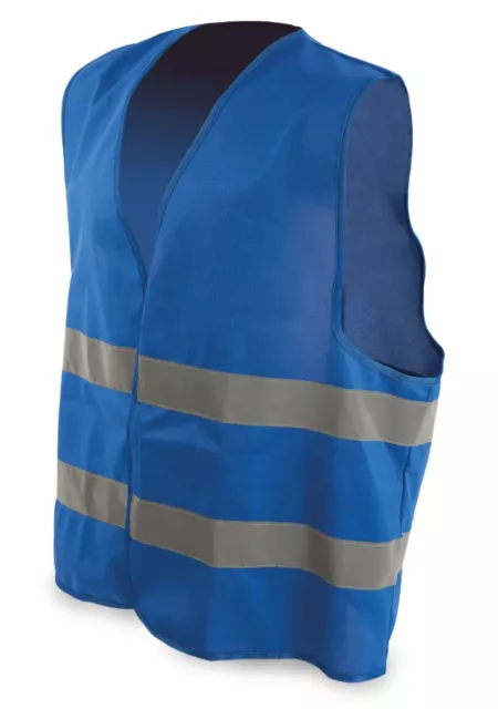 GILET SÉCURITÉ Haute visibilité BLEU PERSONNALISABLE TEXTE & LOGO