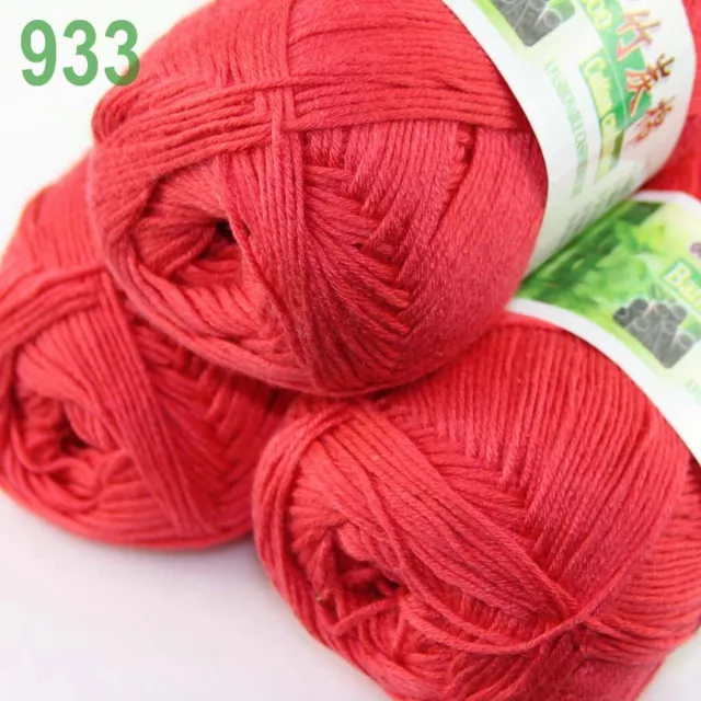 Sale 3BallsX50gr Bamboo Cotton Baby Blankets Hand Knitting Crochet Yarn 33