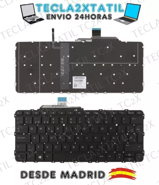 Teclado Hp Elitebook Folio G1 Español Español Retroiluminado Negro Sin Marco