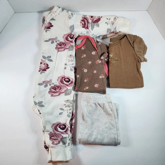 Lot of 4 Baby Girl Clothes Carters & Modern Moments  0-3 months, 3-6 mos infant