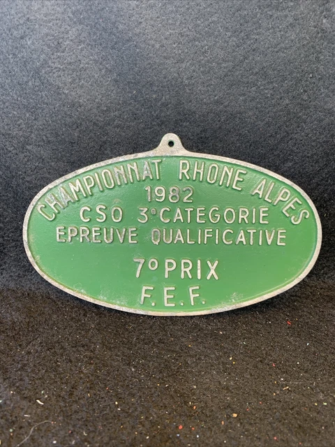 Plaque Concours Hippique – 3ème Prix C.E.P.R Dressage – Saint Étienne 1969