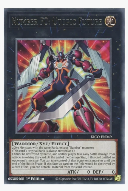3x Number F0: Utopic Future KICO-EN049 1st Edition Rare YuGiOh Playset - NM