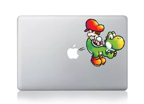 MacBook 13" 15" Baby Mario & Yoshi Apple decal sticker, pre-2016 MB Pro/Air only