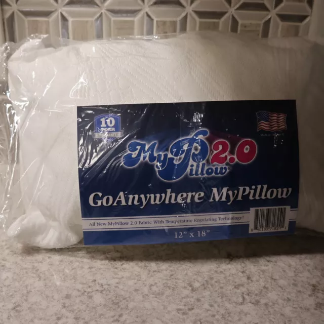 Brand New My Pillow Go Anywhere Travel Pillow 12” x 18” Mike Lindell