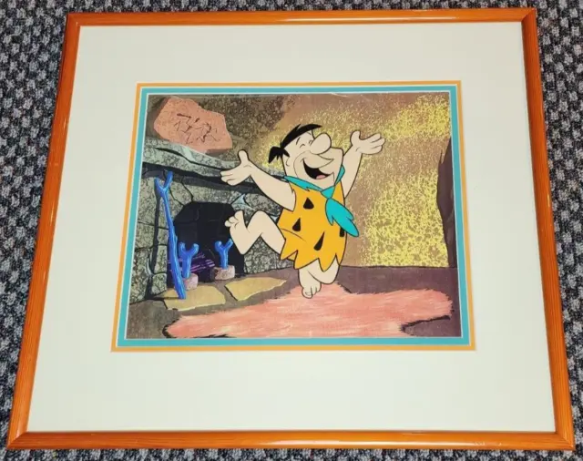 Flintstones Production Animation Cel Of Fred Beautifully Framed