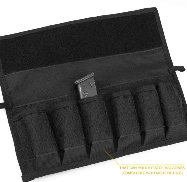 6 Slot 9mm Tactical Pistol Double Stack Holder Bag Mag Strap Magazine Pouch us