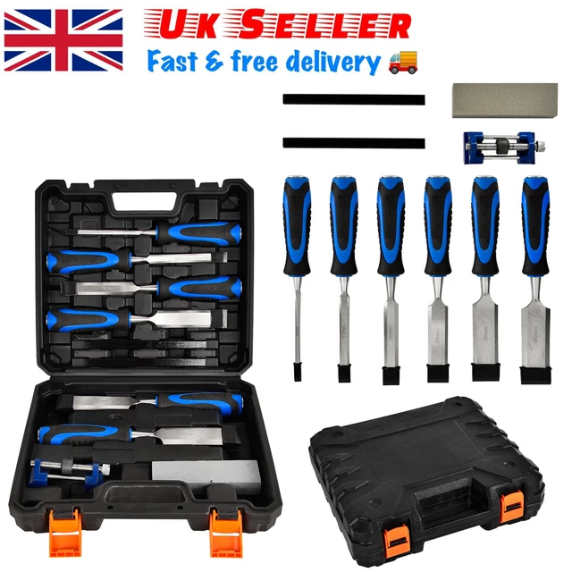 VonHaus 10 pc Premium Chisel Set for Woodworking with Honing Guide