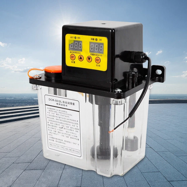 Automatic Lubrication Pump 1.8L CNC Digital Electronic Timer Oiler 110V TOP