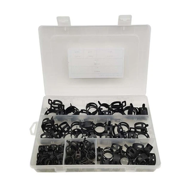 90 Pcs 10-21mm Spring Hose Clamp Steel Hose Clamp Spring Clamps  for Tube