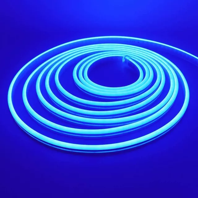 Tira de luz de neón LED de vibración de silicona impermeable de 12 V para decoración de letreros de automóvil piso hogar