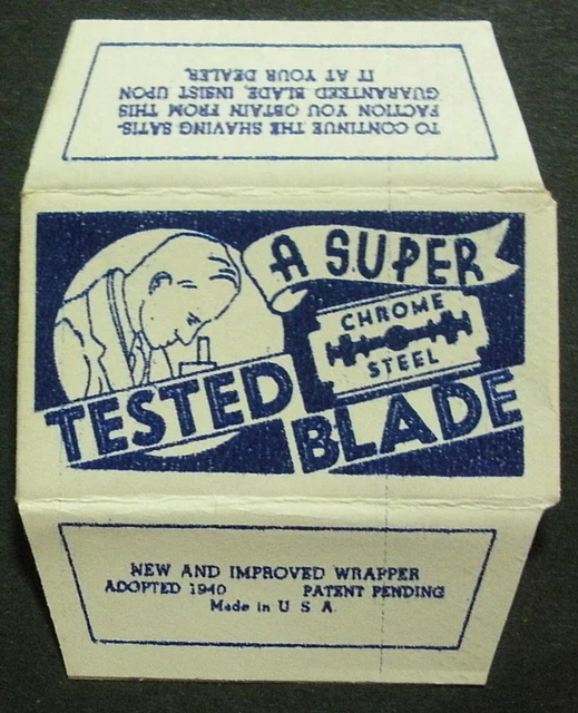 Vintage Razor Blade A SUPER TESTED BLADE One Wrapped Blade