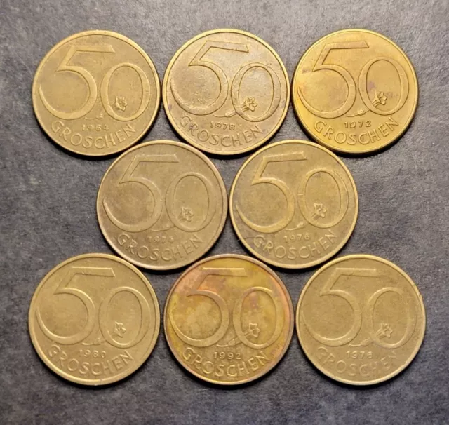 Austrian 50 Groschen Coins