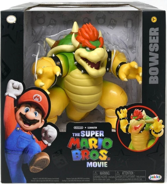 THE SUPER MARIO Bros Movie 7" Bowser Action Figure with Fire Breathing