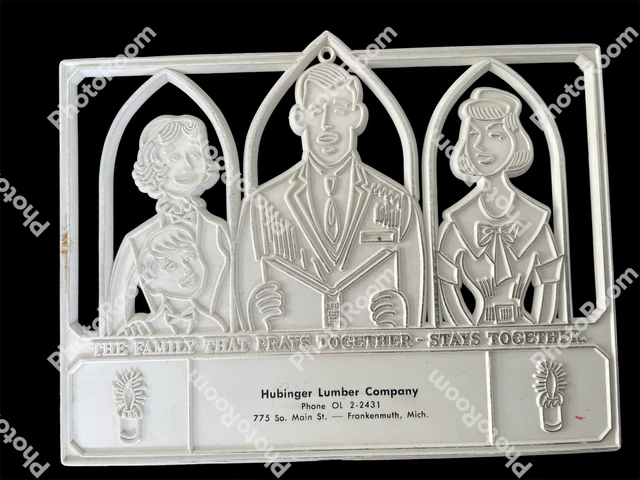 VINTAGE Advertising WALL SIGN HUBINGER Lumber CO. FRANKENMUTH MICHIGAN PLASTIC