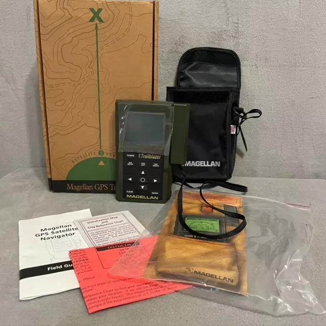 Vintage Magellan GPS Trailblazer 1993 Portable Hiking With Box & Case Bundle